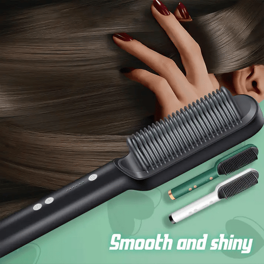 2 in 1 Hair Straightening Brush & Curler